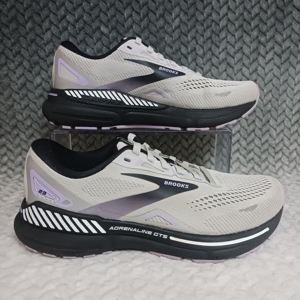 Brooks Adrenaline GTS 23 Grey Purple Women's Walking Running Shoes Size 8 Wide
